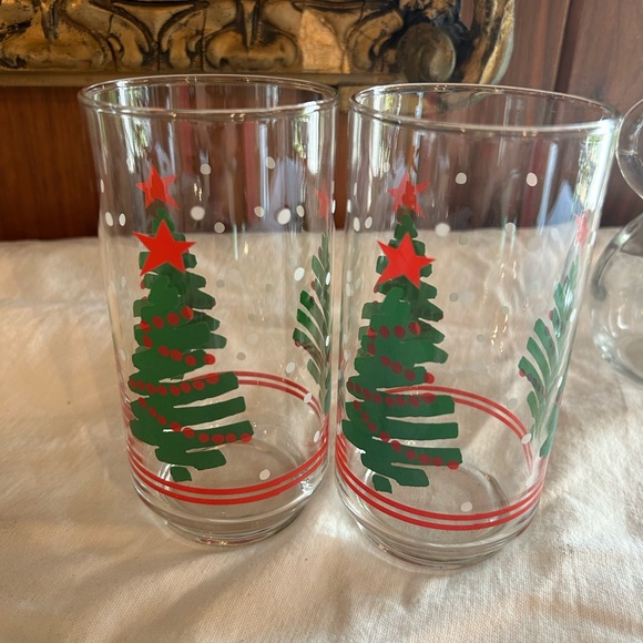 Vintage Holiday Vintage Libbey Christmas Tree Glasses Christmas